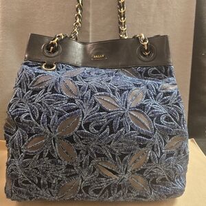 Bally  SOLD Blue and Black Shoulder Bag with signs of normal use.